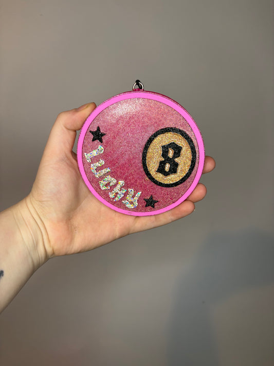 Lucky 8 ball with gold