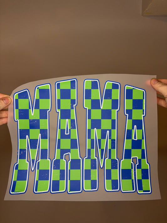 Mama - blue/green checker
